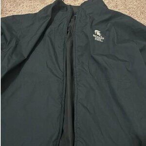 Vintage Michigan State Spartans Jacket Mens Large Green Full Zip Windbreaker